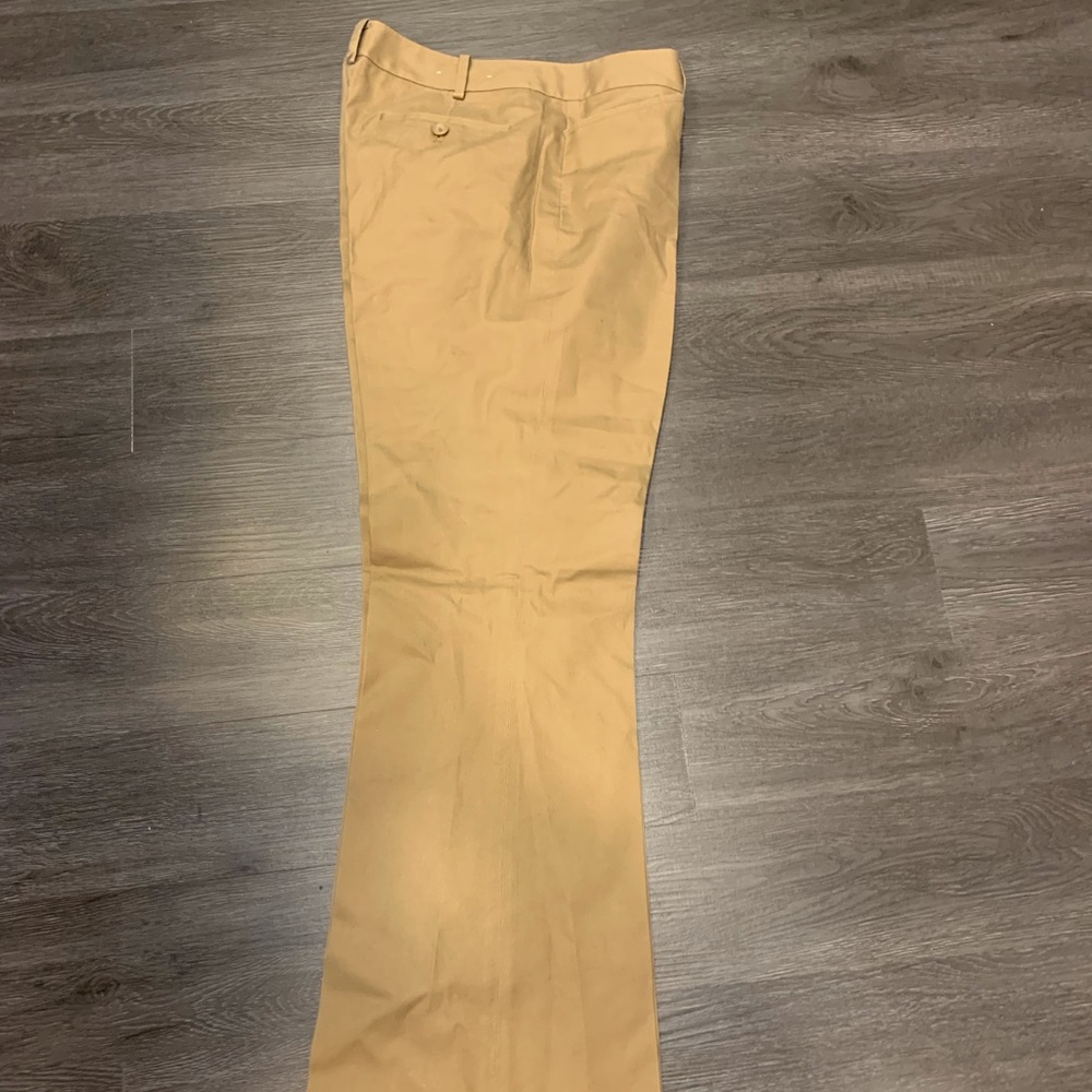 Long chinos, lean legs